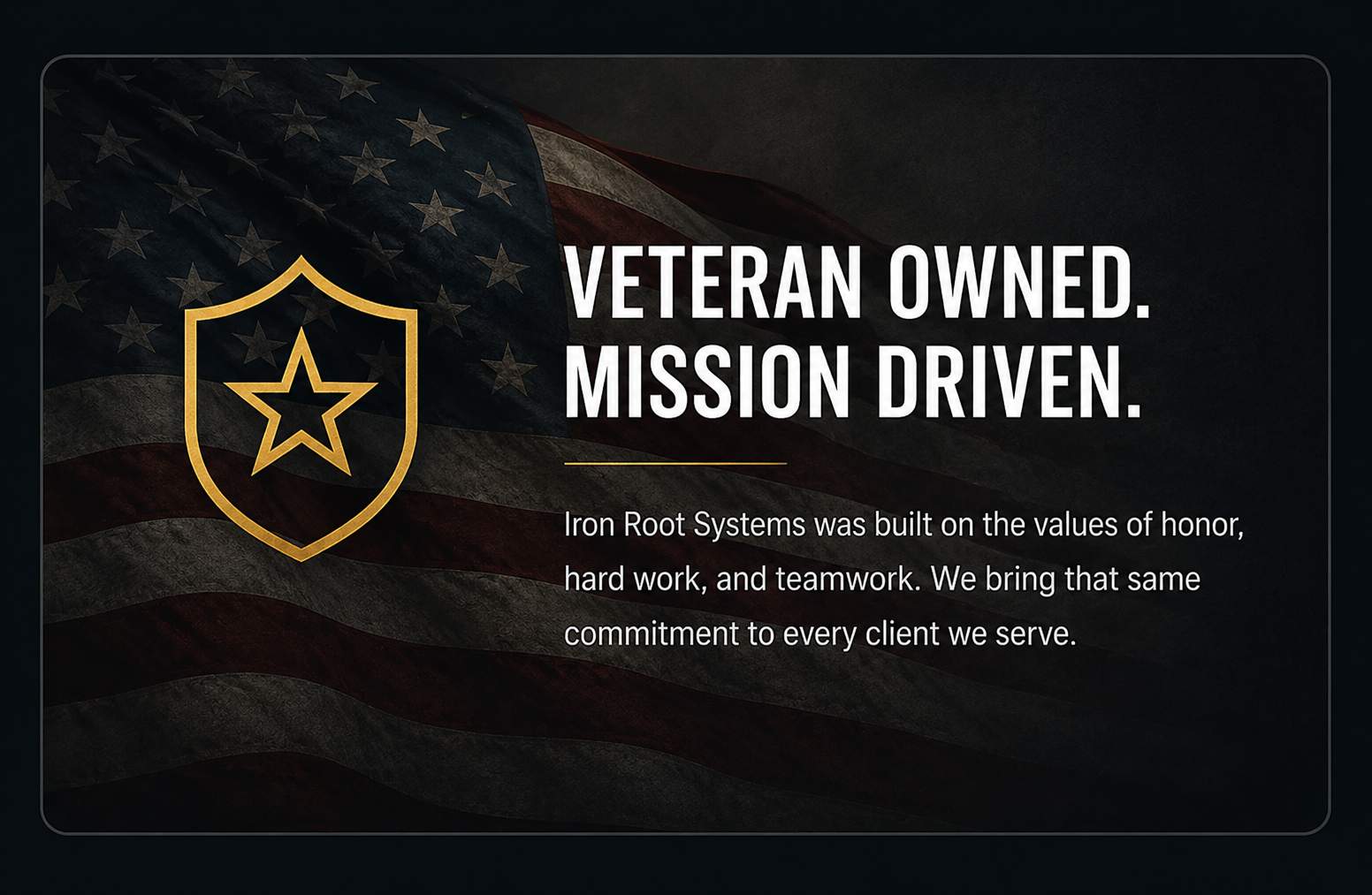 Veteran owned mission driven banner